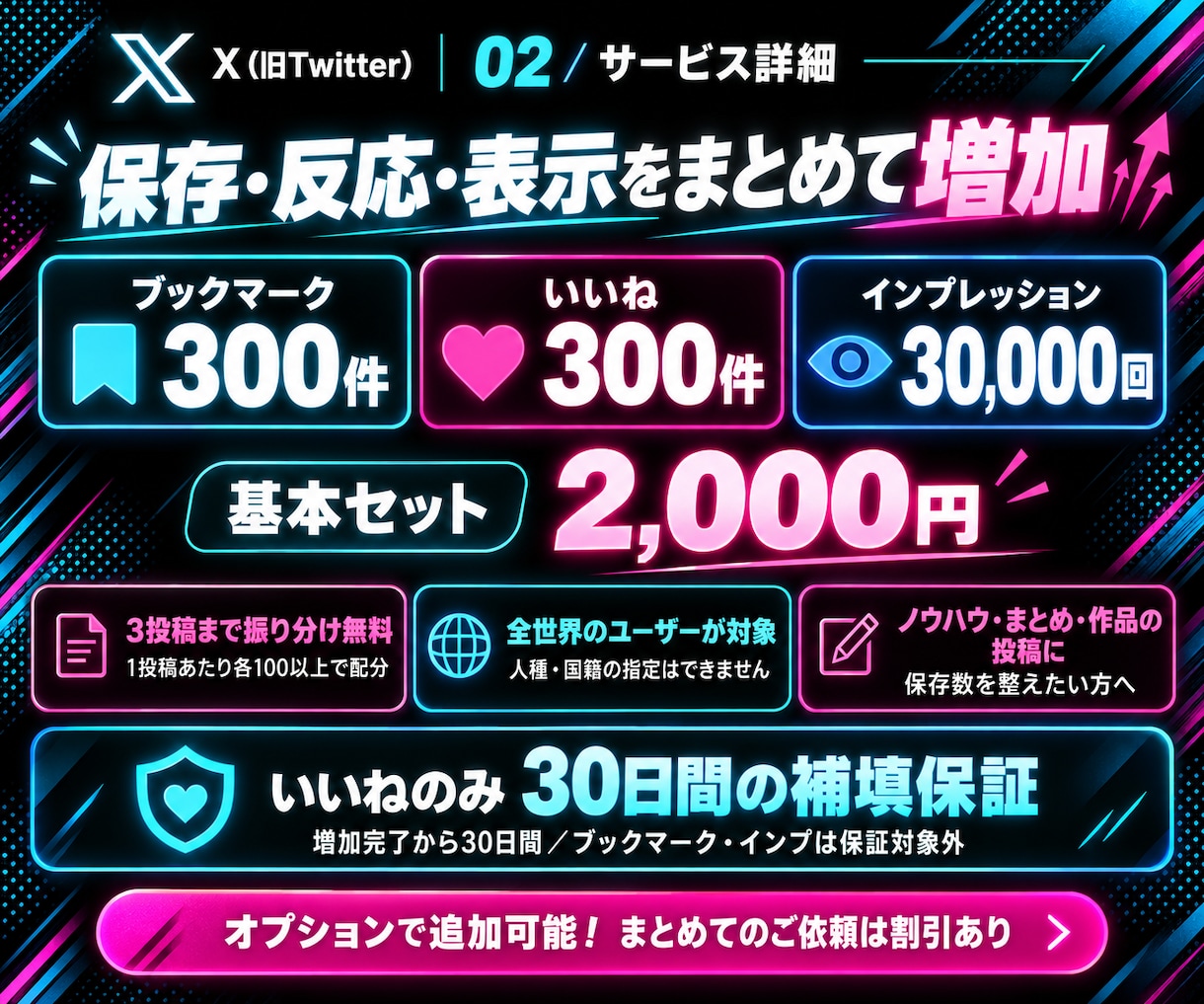 X ブックマーク・いいね・インプを増やします 保存される投稿へ✨ブクマ300＋いいね300＋インプ3万 イメージ7