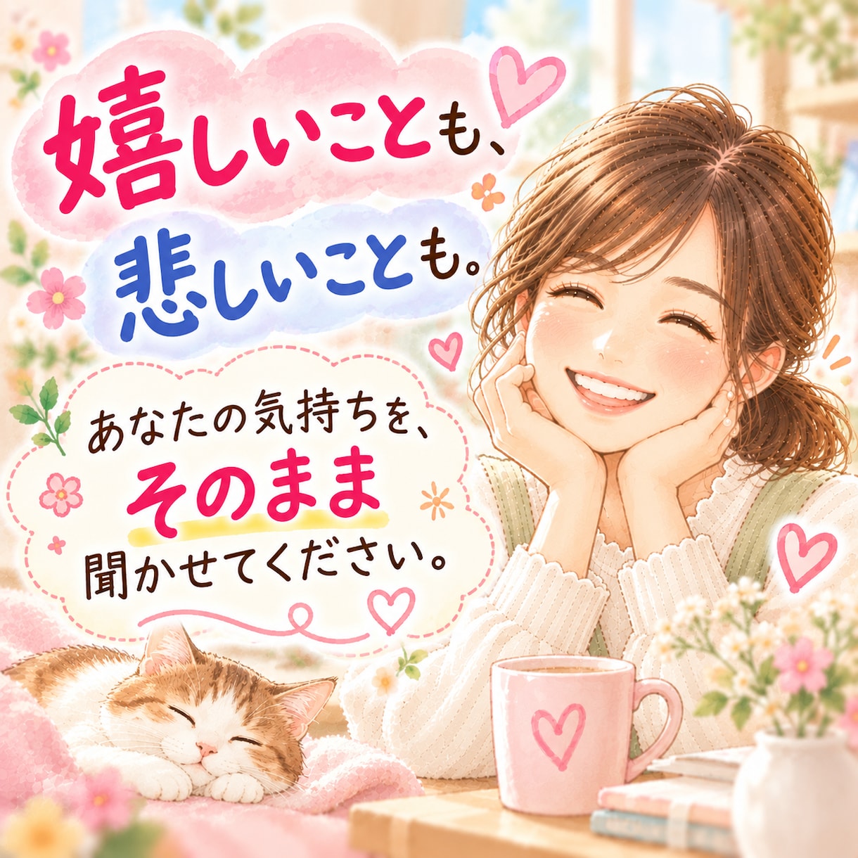 愚痴も悩みも自慢話も♡元教師がやさしく聞きます アドバイス不要でもOK♡嬉しい話も悲しい話も大歓迎 イメージ7