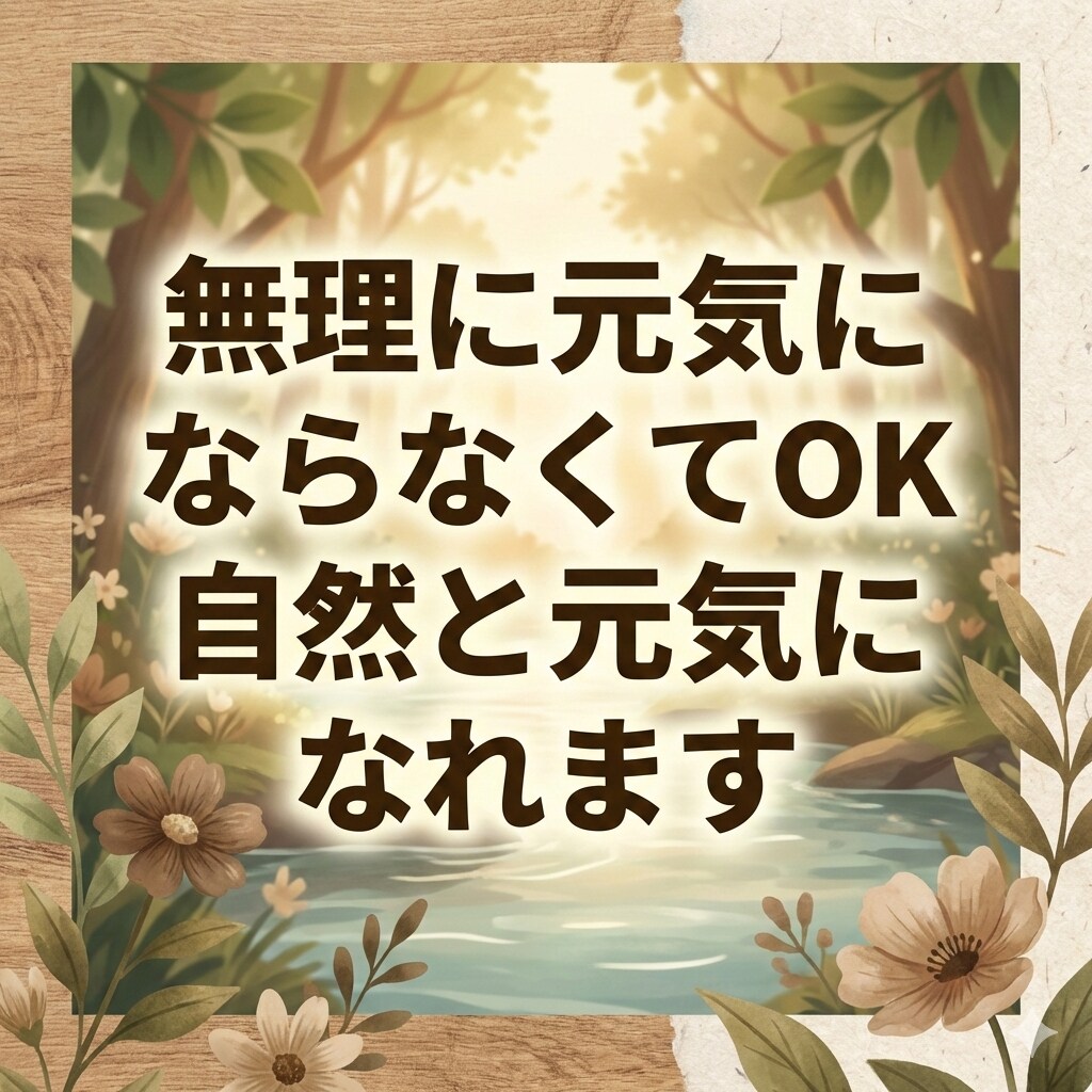 無理に元気にならなくてOK自然と元気になれます この方法は無理に元気を上げるような事はしません新しい方法です イメージ1