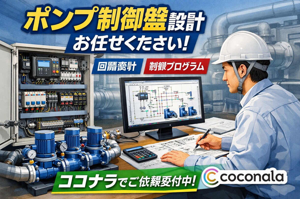 ポンプ制御盤の構想・回路設計対応ができます ポンプ運転回路の電気設計サービス イメージ1