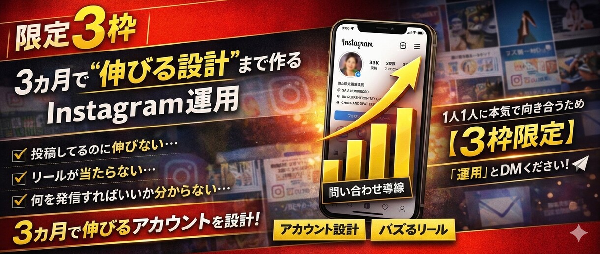 限定３枠！本気のInstagram運用をします インスタ運用お任せ！定期的な打ち合わせ・データ共有もします！ イメージ2