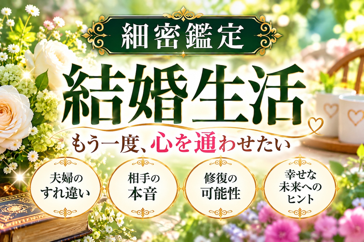 夫婦のすれ違いと修復の可能性を霊感で占います 本当は仲良くしたい…相手の本音と歩み寄るヒントを読み解きます イメージ1