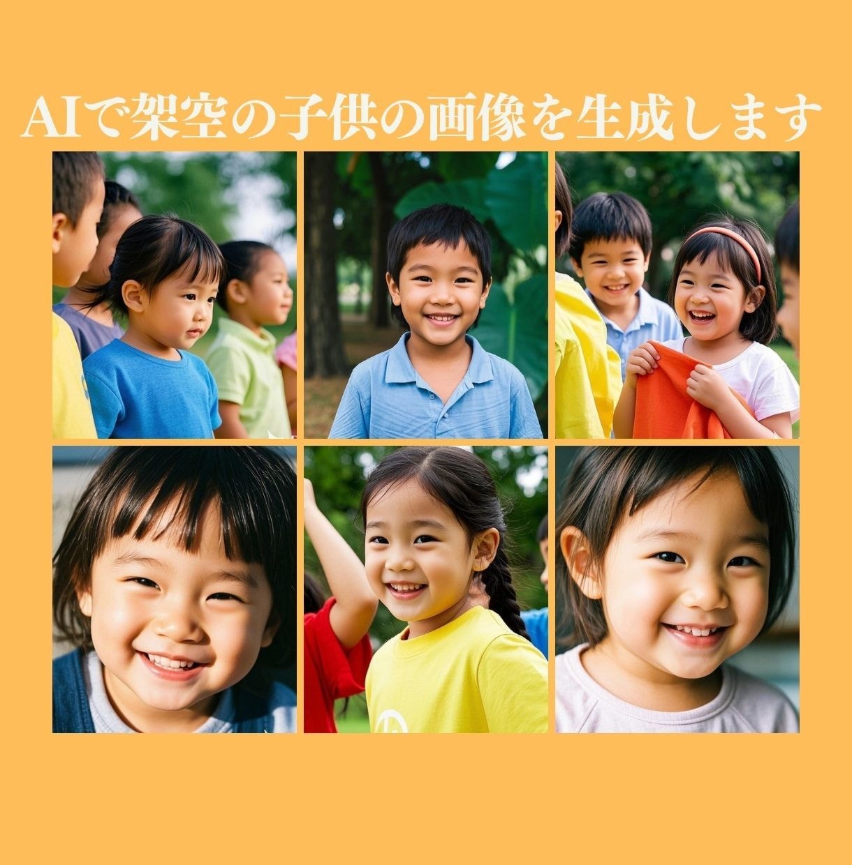 AIで生成した子供の画像素材を提供します 親しみやすい子供の写真素材を制作 イメージ1