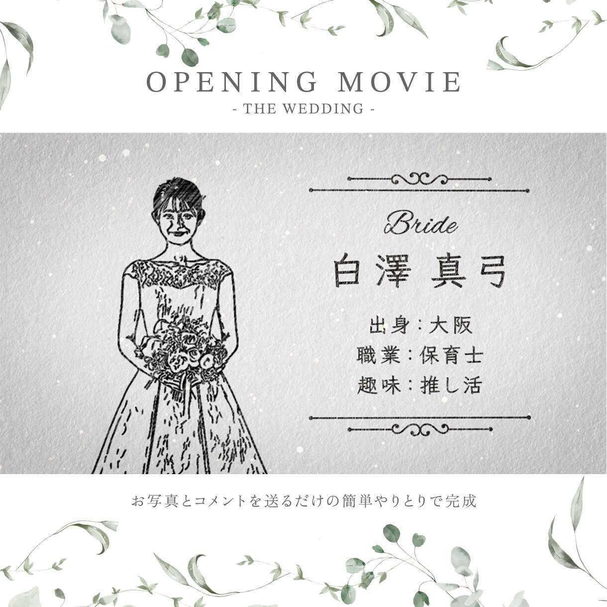 新郎新婦がイラストで動く！オープニング動画作ります 高品質なスラムダンク風ムービーで会場が沸く！ イメージ3