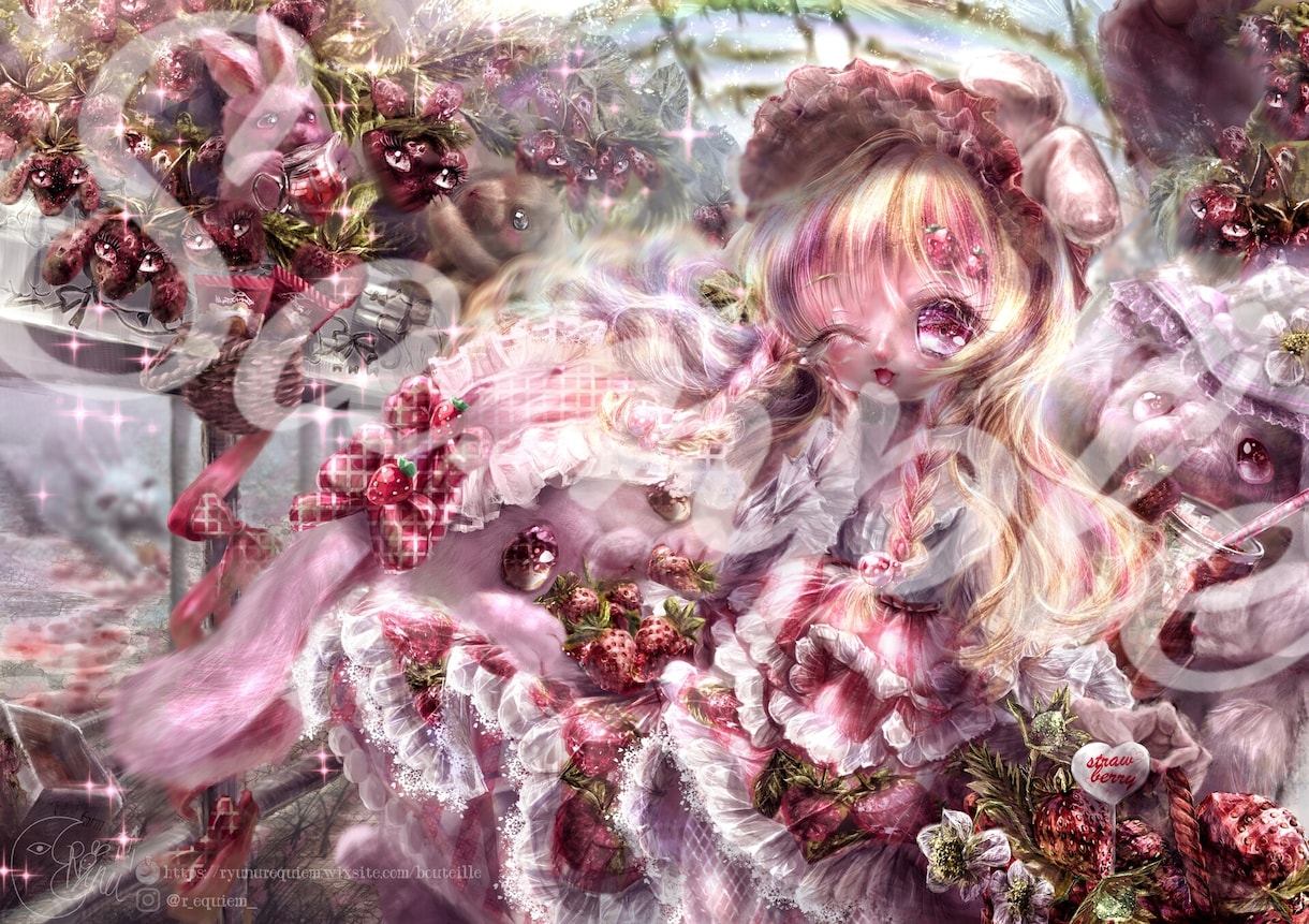 いちご狩りのイラスト販売します 高画質のかわいいイラスト用途問わず使い放題 イメージ1