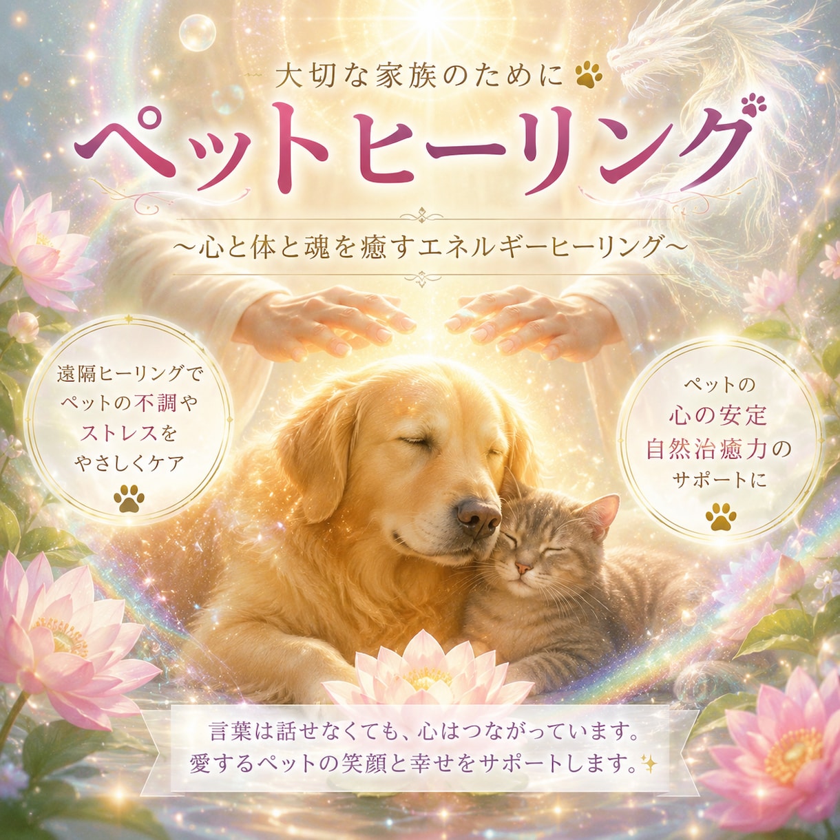 大切な家族へ♡ペットヒーリングます 大切なご家族に遠隔で心と身体に癒しのエネルギーをお届けします イメージ1