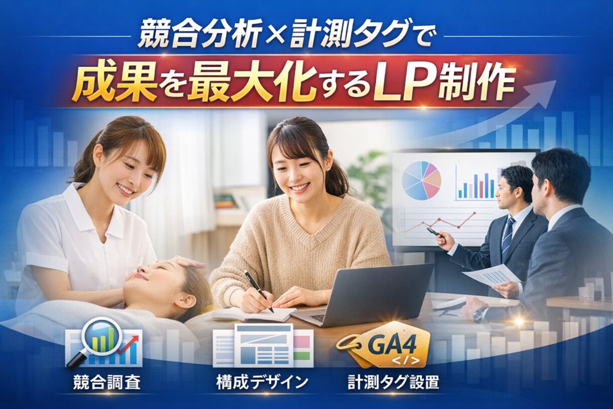 成果特化1P LP制作｜構成分析対応出来ます 競合分析×計測タグで成果を最大化するLP制作 イメージ1