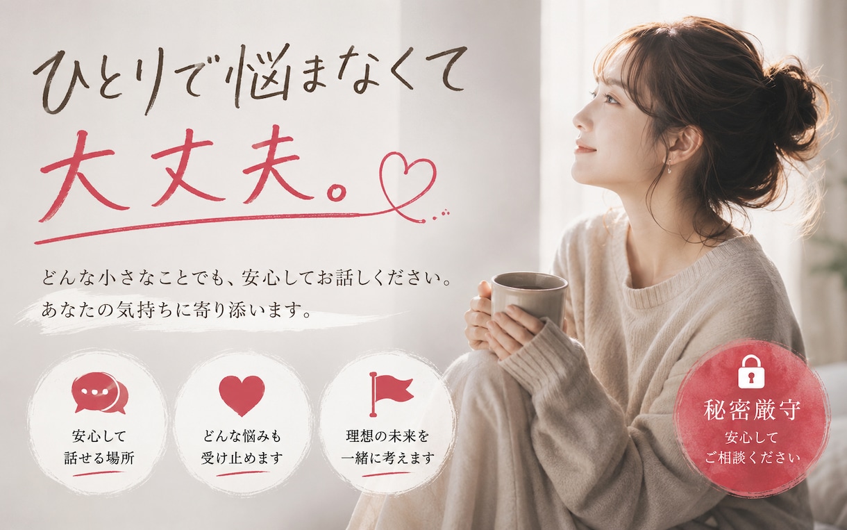 悩みや不安を整理し、前に進むあなたをサポートします なんでも話してください！一緒に整理して答えを見つけましょう イメージ5