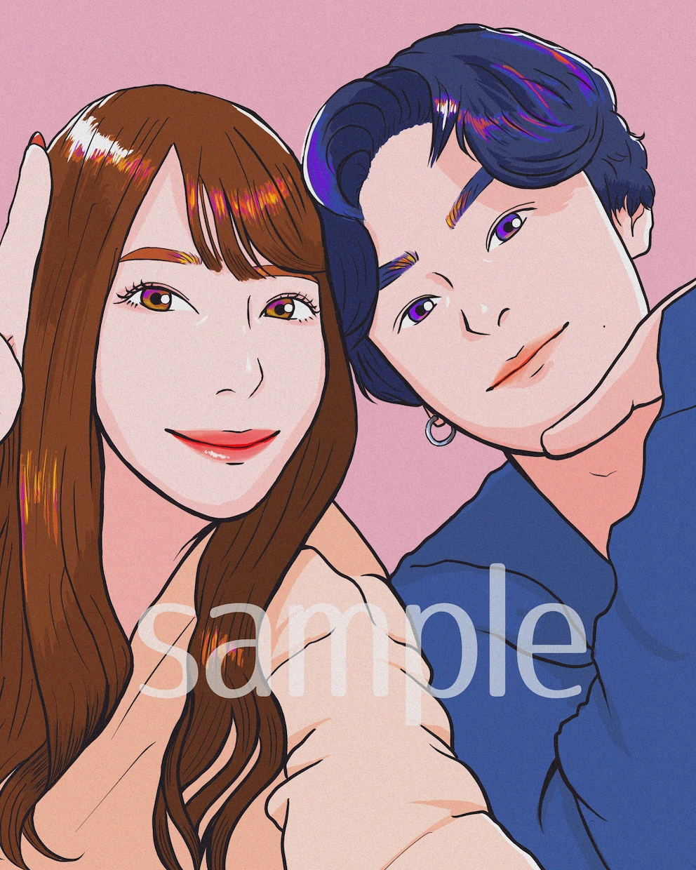 似ていてお洒落！ポスターのような似顔絵お描きします SNSアイコンやプレゼントにも◎雰囲気のある似顔絵イラスト イメージ8
