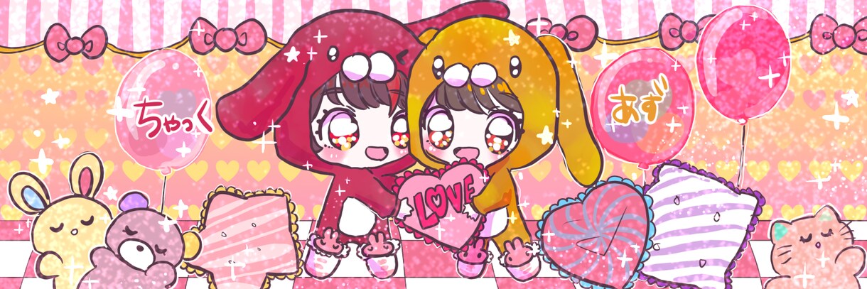 キラキラで可愛いTwitter用ヘッダー描きます キュートでポップでファンシー！ イメージ9