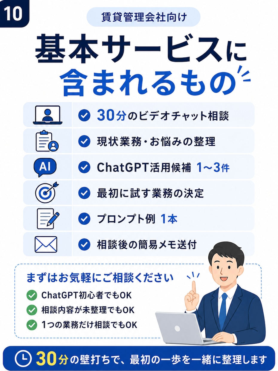 賃貸管理業務のChatGPT活用方法を考えます 日々のメール・問い合わせ、書類作成をもっと効率的に イメージ9