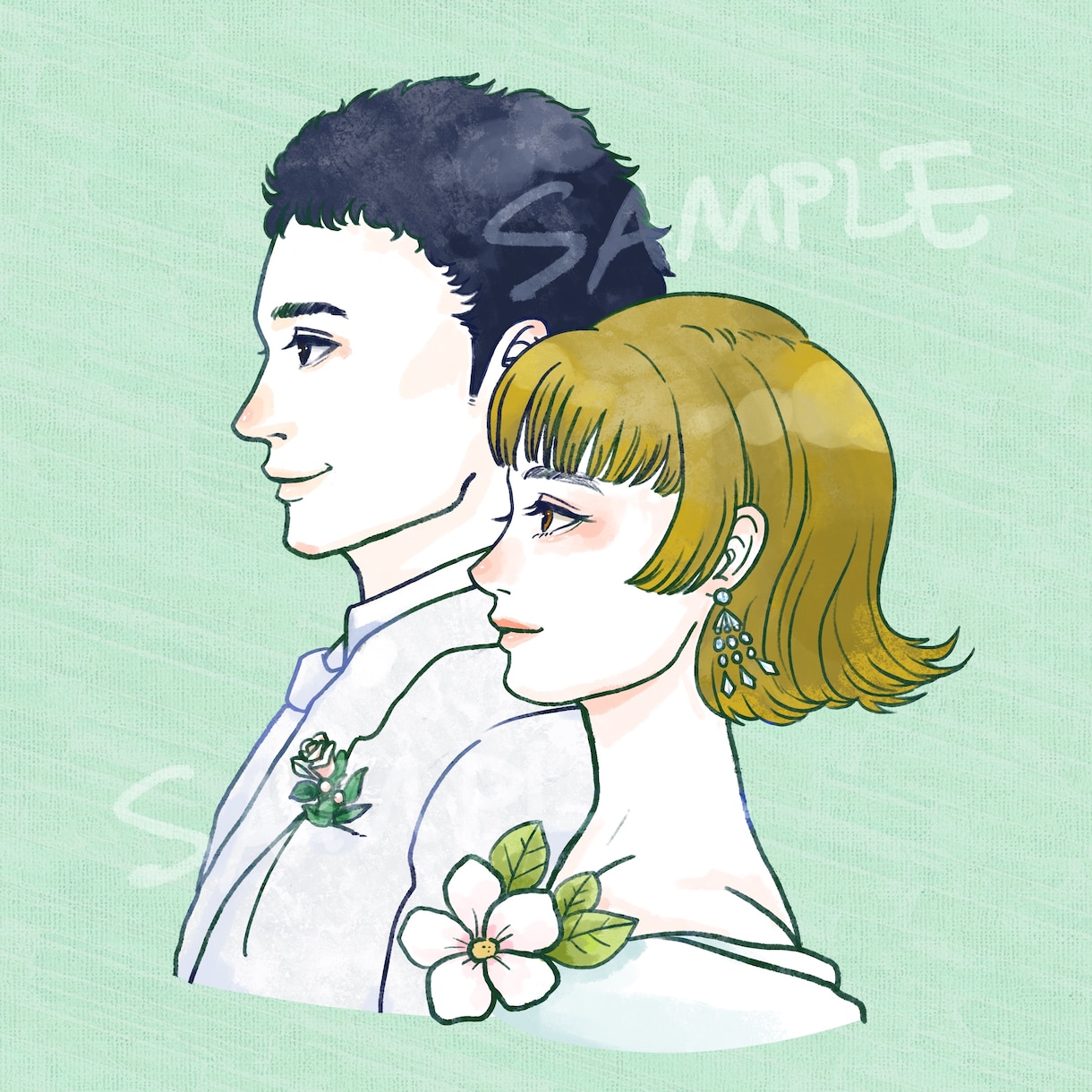 プレゼントやSNSアイコンに使える似顔絵を描きます 優しいタッチで雰囲気のあるイラスト♪ イメージ3