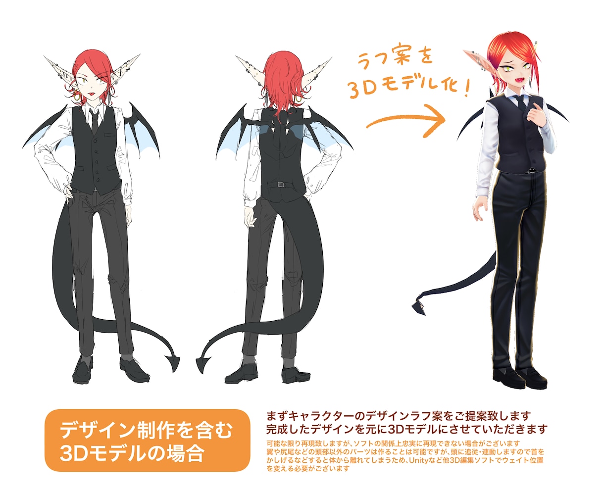 オリジナルキャラクターの3Dモデル制作致します デザイン持ち込み/キャラデザ制作どちらも大歓迎です イメージ6