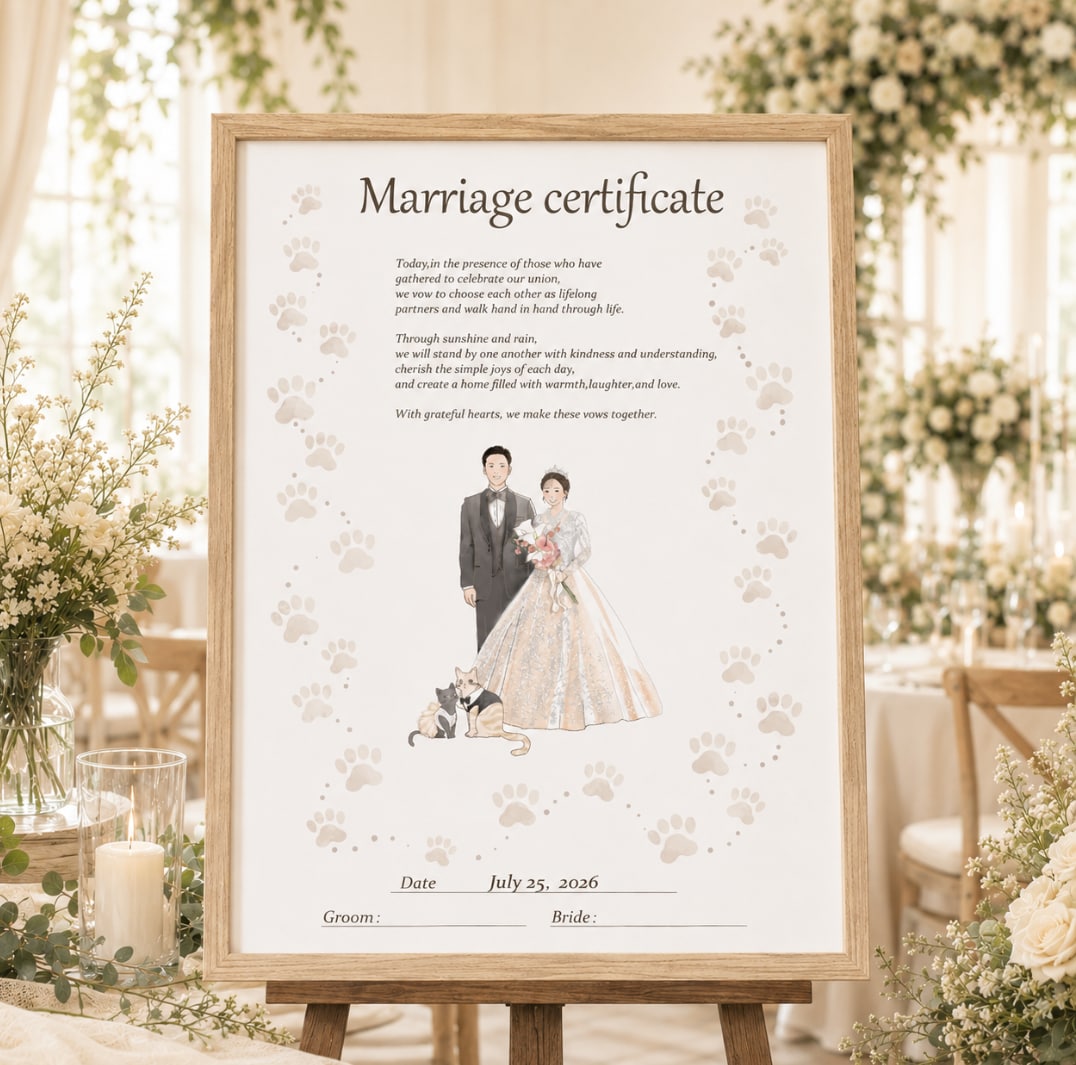 結婚式後もずっと飾りたくなる結婚証明書お描きします ナチュラルで洗練された、特別な１枚を イメージ1
