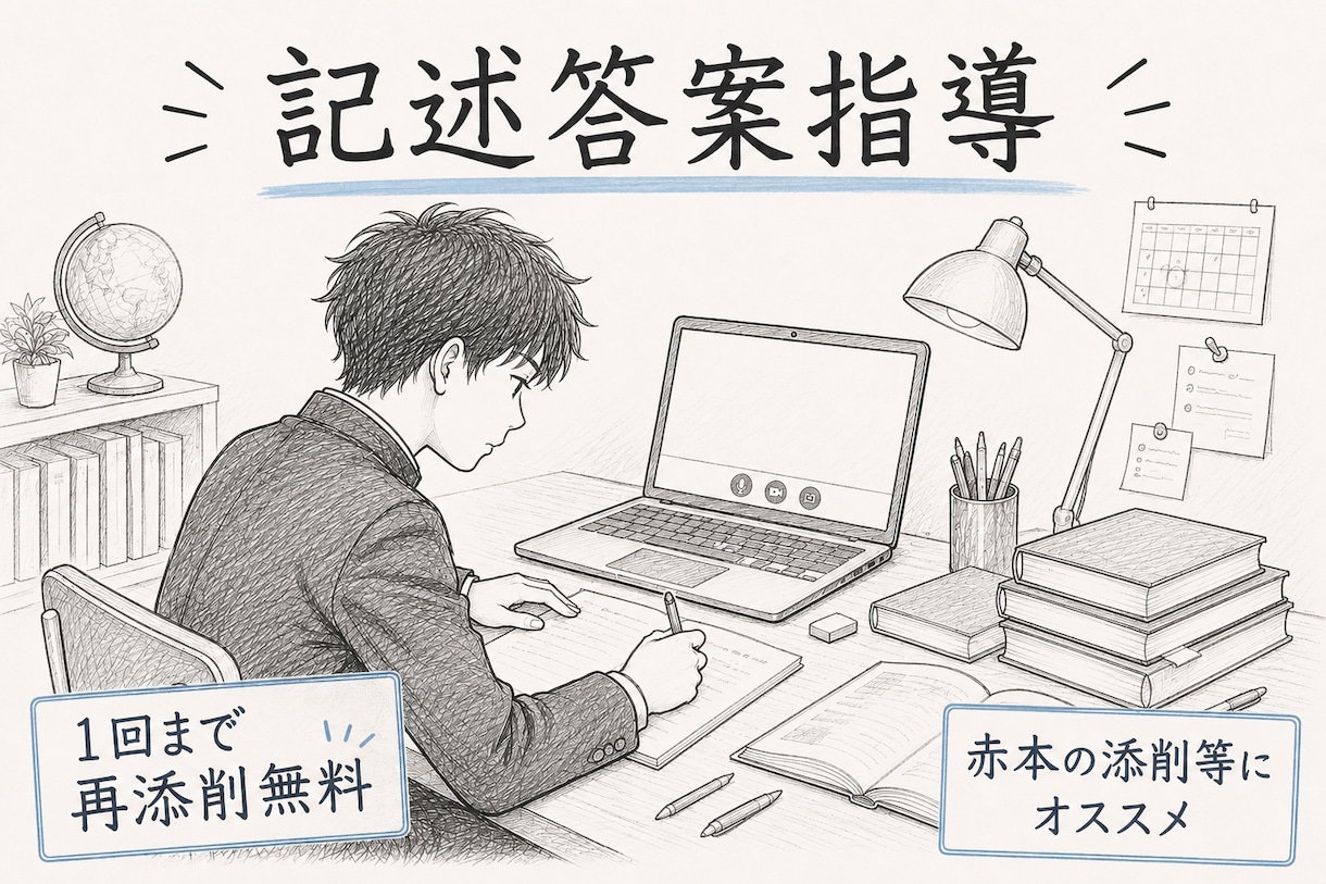 プロが記述答案を採点・添削・指導します 自分で採点しにくい現代文や生物の記述答案をプロが添削指導 イメージ1