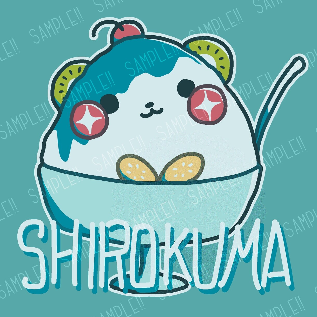 ポップなたべものステッカー風イラストかきます そのままステッカーに使える透過データも添付可能！ イメージ3
