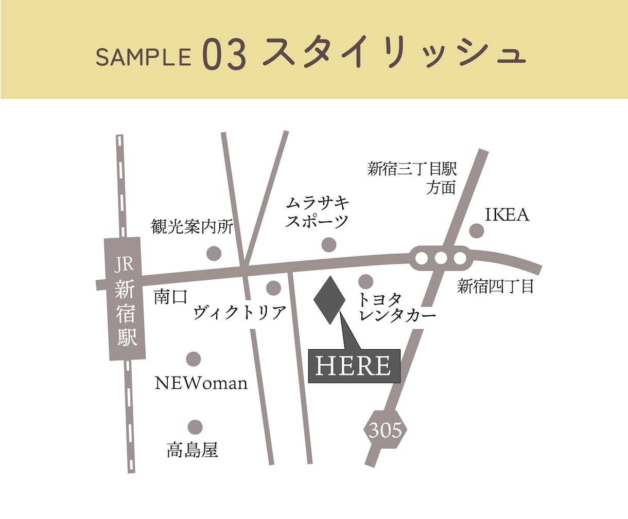 チラシ・名刺に馴染むアクセスマップをデザインします 媒体に合わせた見やすい案内地図を作成します！ イメージ7