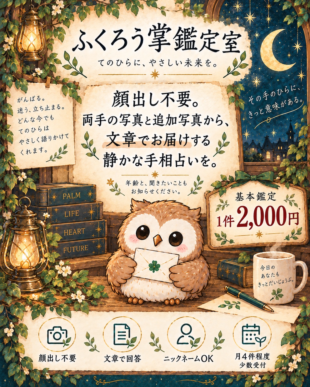約3か月後の手相の変化も追加料金なしで確認します 顔出し不要。文章でじっくり、今のあなたを読み解きます。 イメージ1