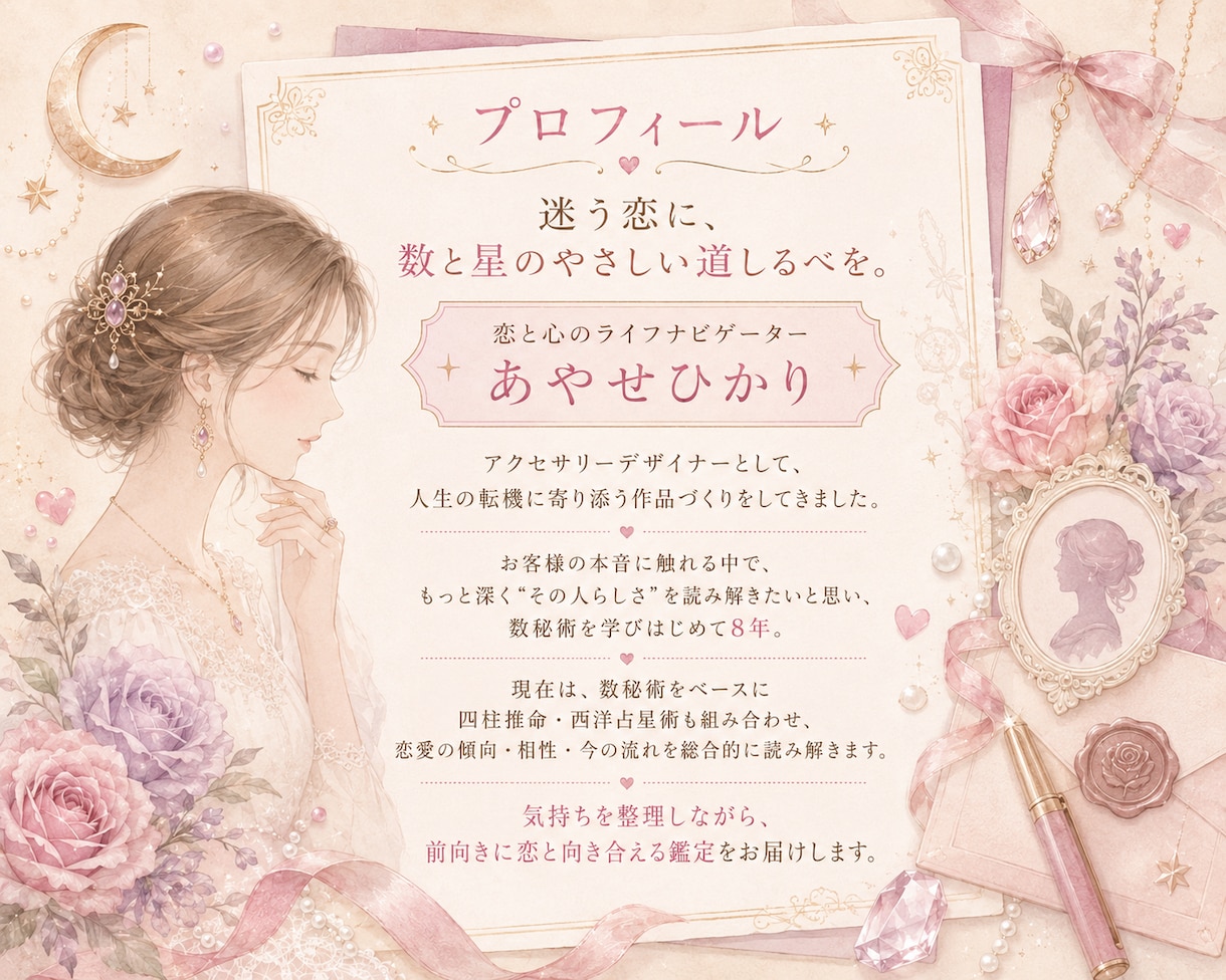 お試し価格★恋愛特化鑑定！幸せな恋愛を応援します 恋愛の悩み事、相性占い、運命の相手を数秘で読む イメージ2