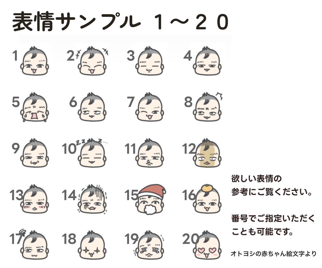 あなただけの似顔絵でLINE絵文字を作成します フルオーダーで8個のにがおえもじをお作りします イメージ7