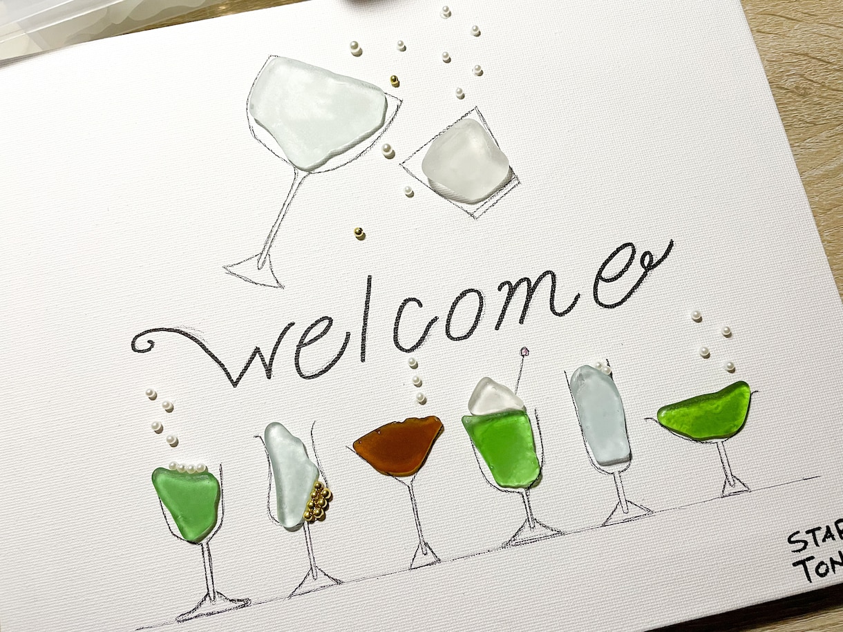 玄関に飾るボードをシーグラスアートで作ります シーグラスアートで玄関を華やかにしませんか？ イメージ1