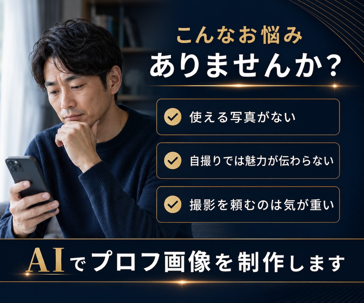 男性向けの選ばれるプロフ画像をAIで作成します Pairs・with・タップル・Omiaiで比較検証 イメージ2