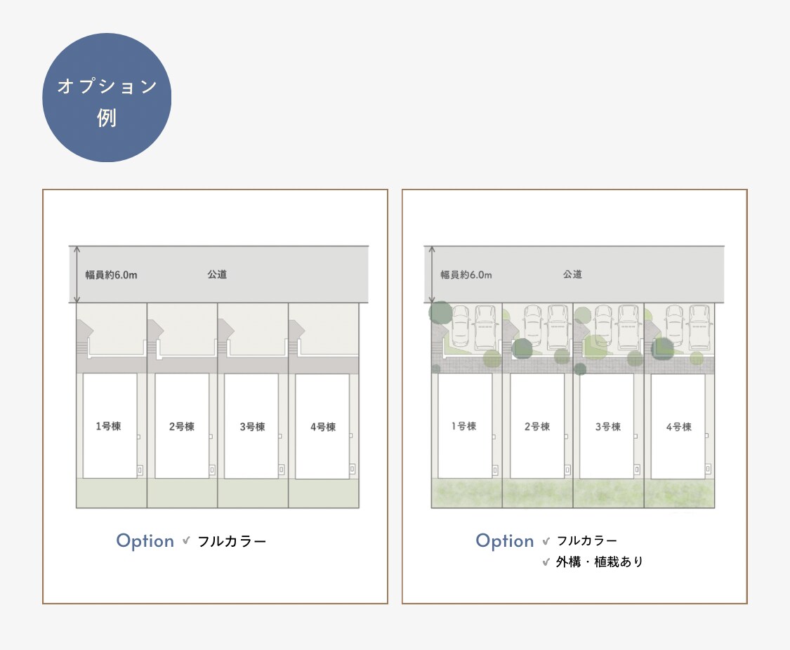 選べるデザイン！敷地配置図・区画図を作成します マイソク・広告用にぜひご活用ください イメージ3