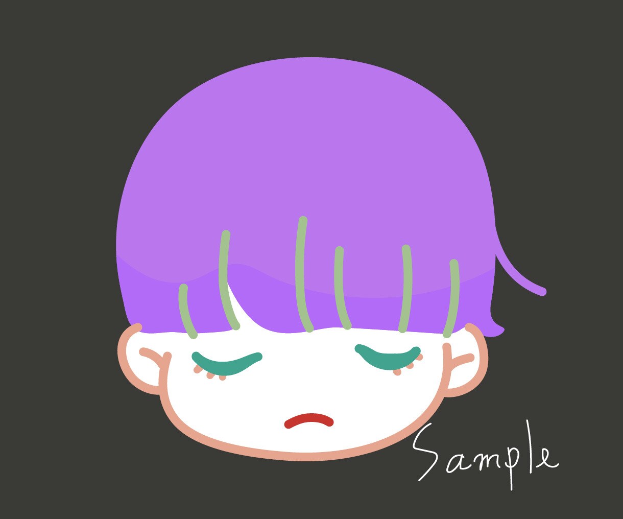 なんか気の抜けるゆるーい女の子のアイコン作ります SNSのアイコンをゆるく可愛くしたい人に イメージ6