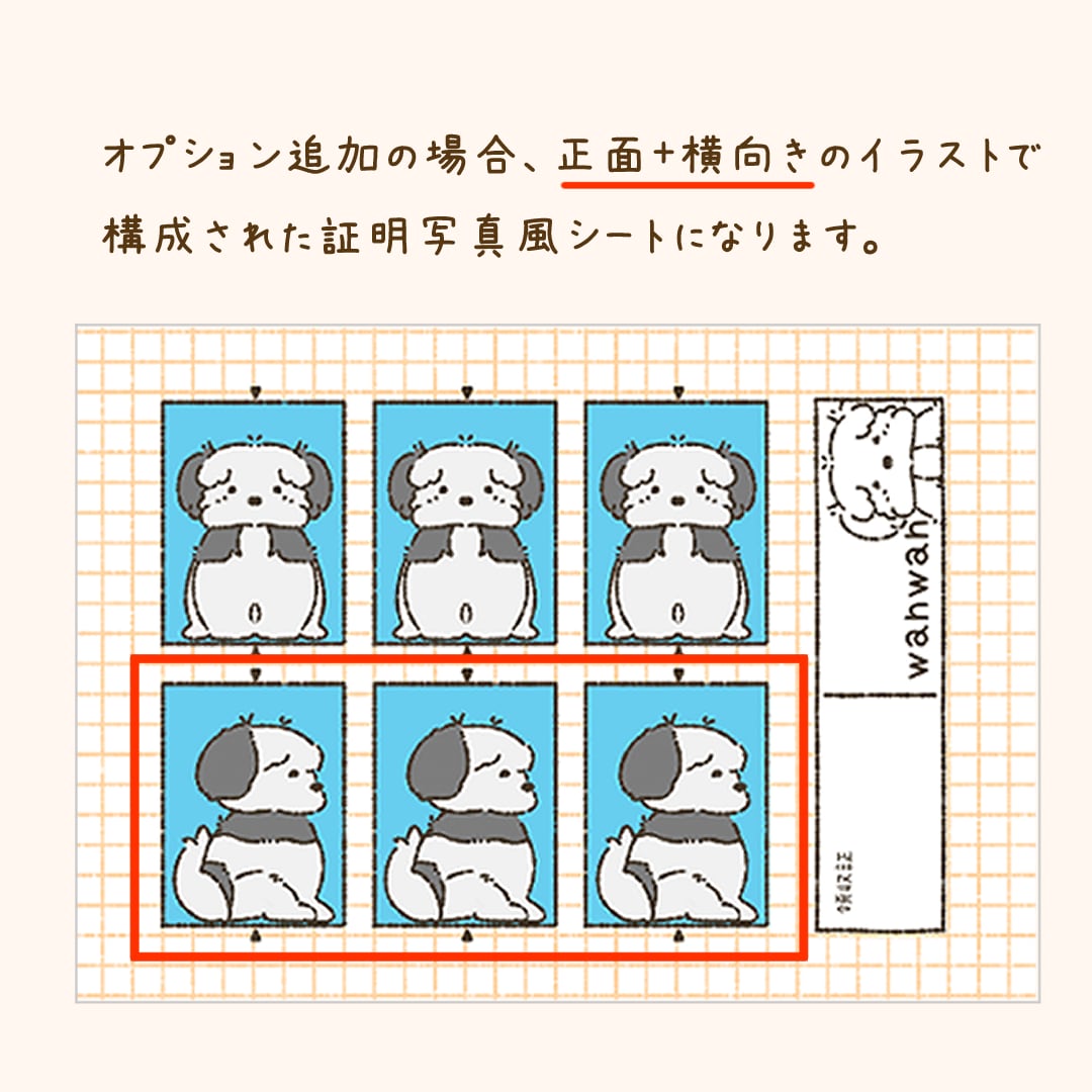 うちの子証明写真風イラスト作成します 愛犬のイラスト化や、プレゼントなどにいかがでしょうか？ イメージ4
