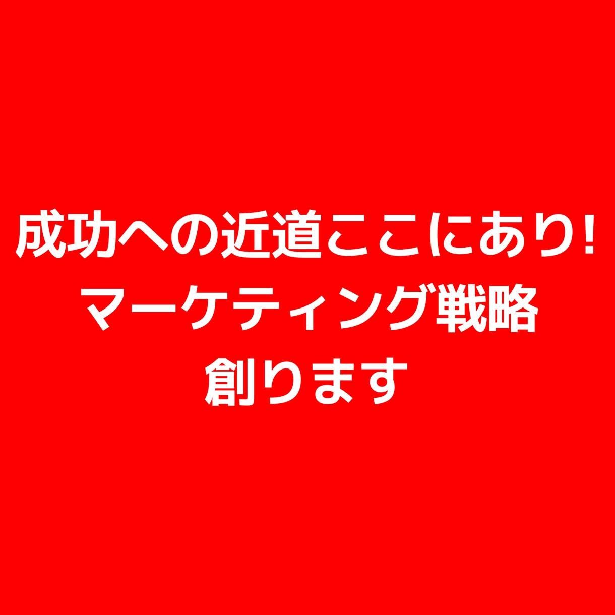 成功への近道ここにあり！マーケティング戦略創ります マーケティングに必須3種の神器を作成！ビデオチャット相談付き イメージ1