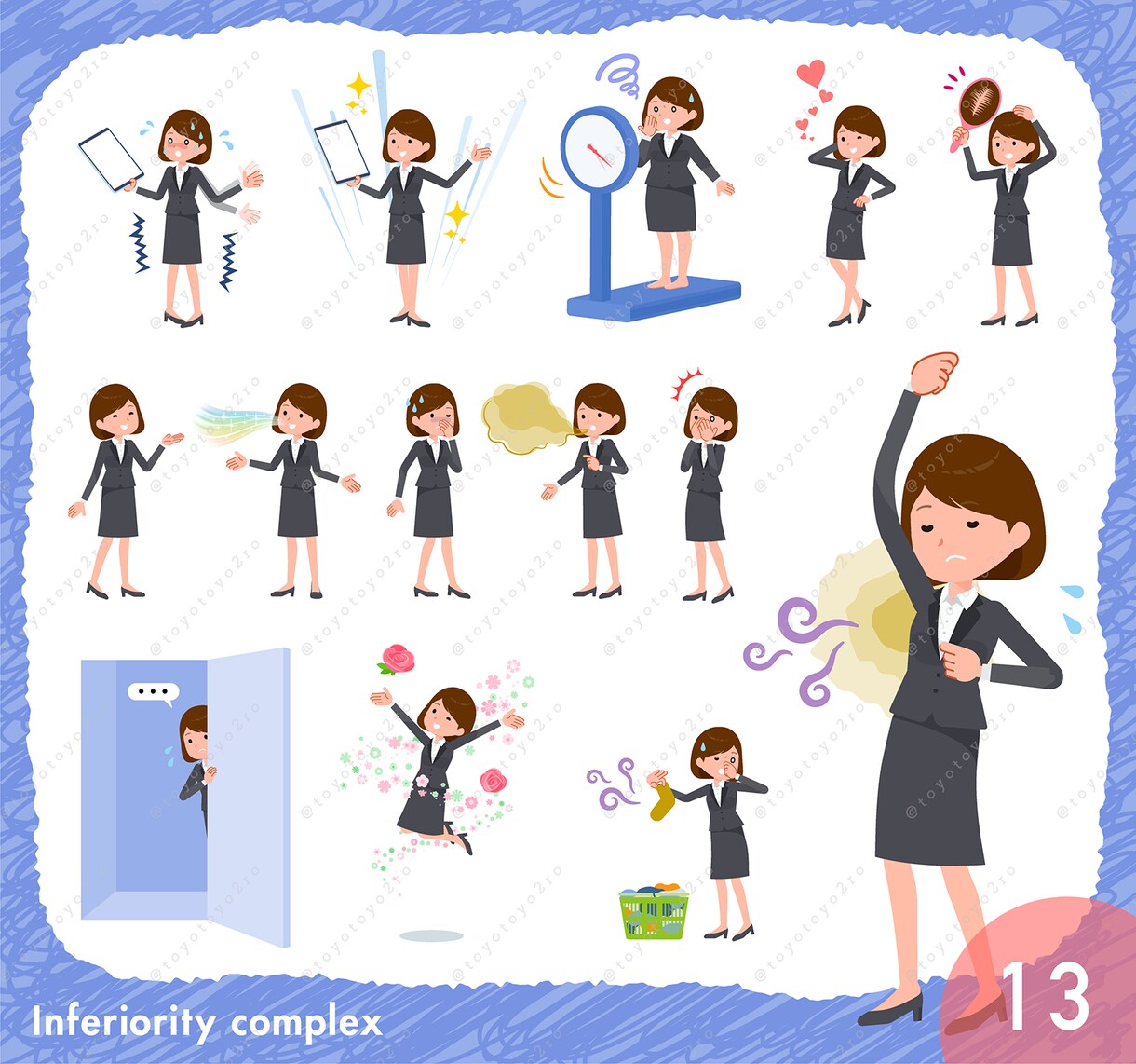 ビジネス女性イラスト（等身高め） Bを販売します 【DLデータ販売商品】即日納品いたします。 イメージ3