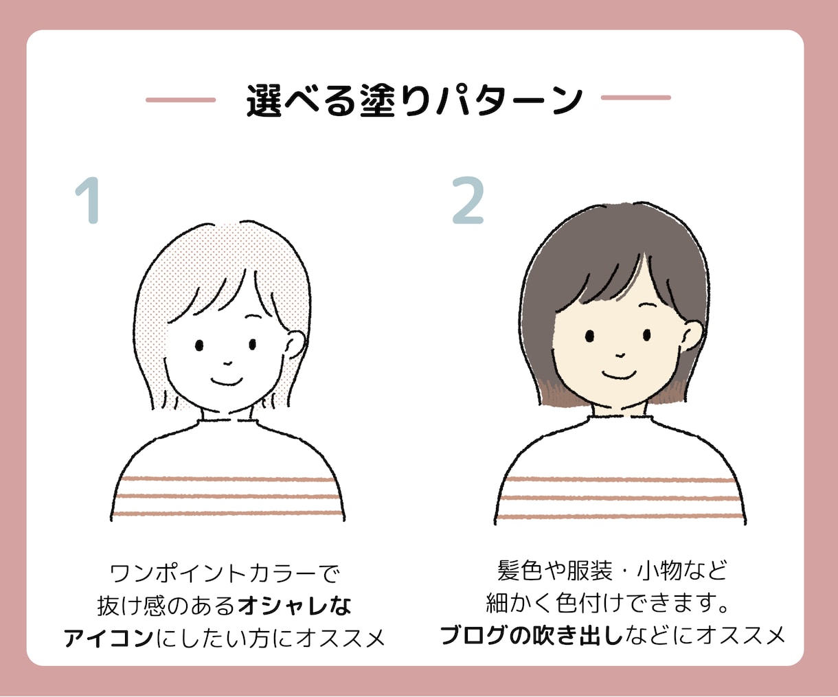 ゆるシンプルアイコン【表情違い4点セット】描きます ブログやSNSに　やさしいイラストで親近感UP！ イメージ5