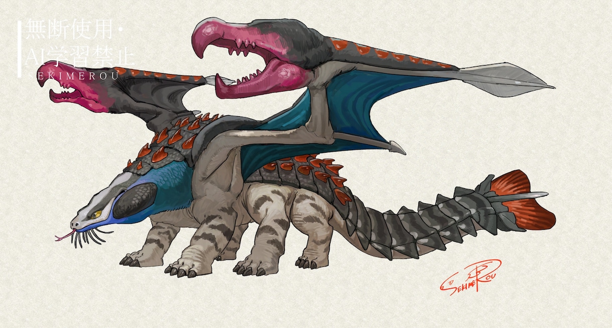 ゲーム用イラスト、立ち絵などを描きます 唯一無二のモンスター、ドラゴン、動物、ケモノなどを描きます イメージ3