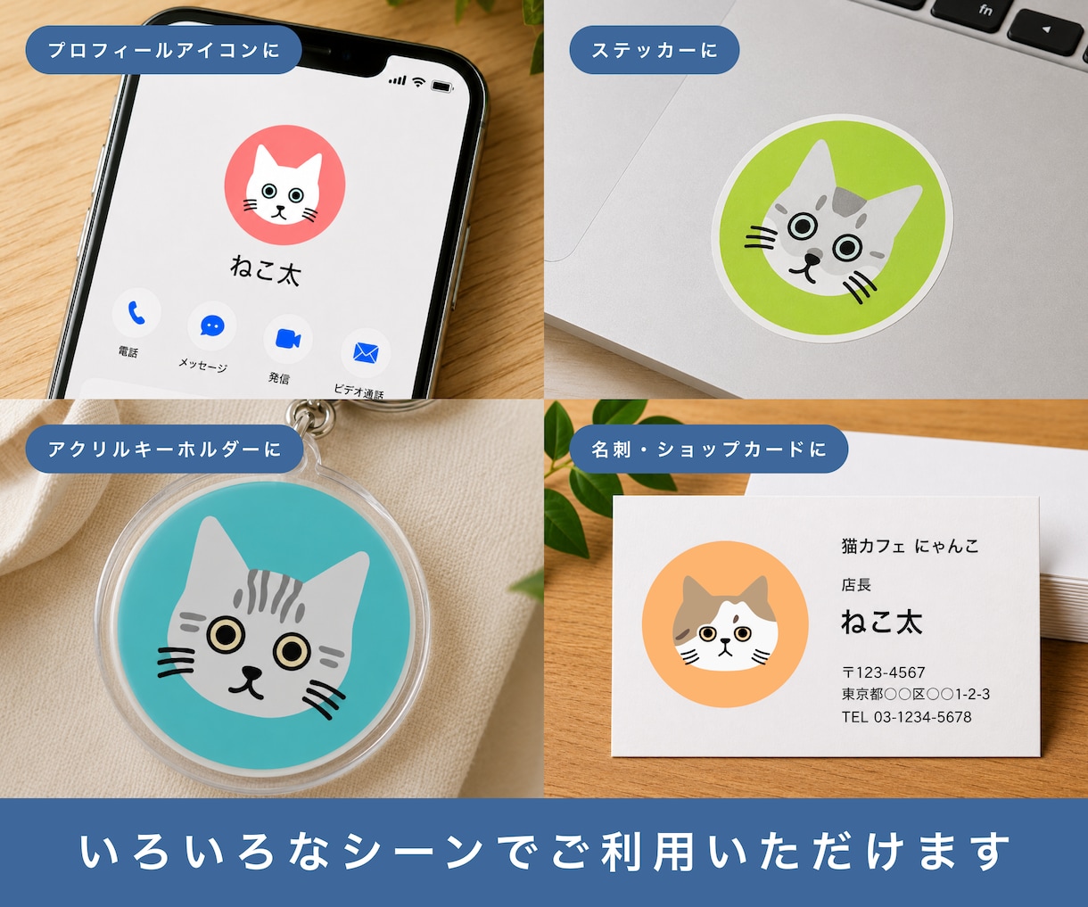 あなたの猫ちゃんをシンプルで可愛いアイコンにします SNSアイコンやオリジナルグッズにお使いください イメージ5