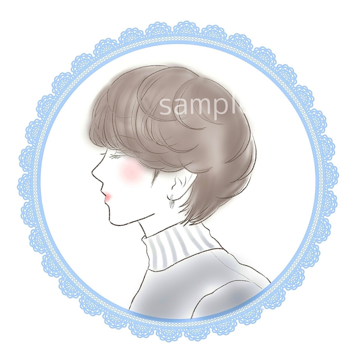 SNSで使える！アイコン・イラスト作成します 柔らかい雰囲気の横顔イラストを作成 イメージ7