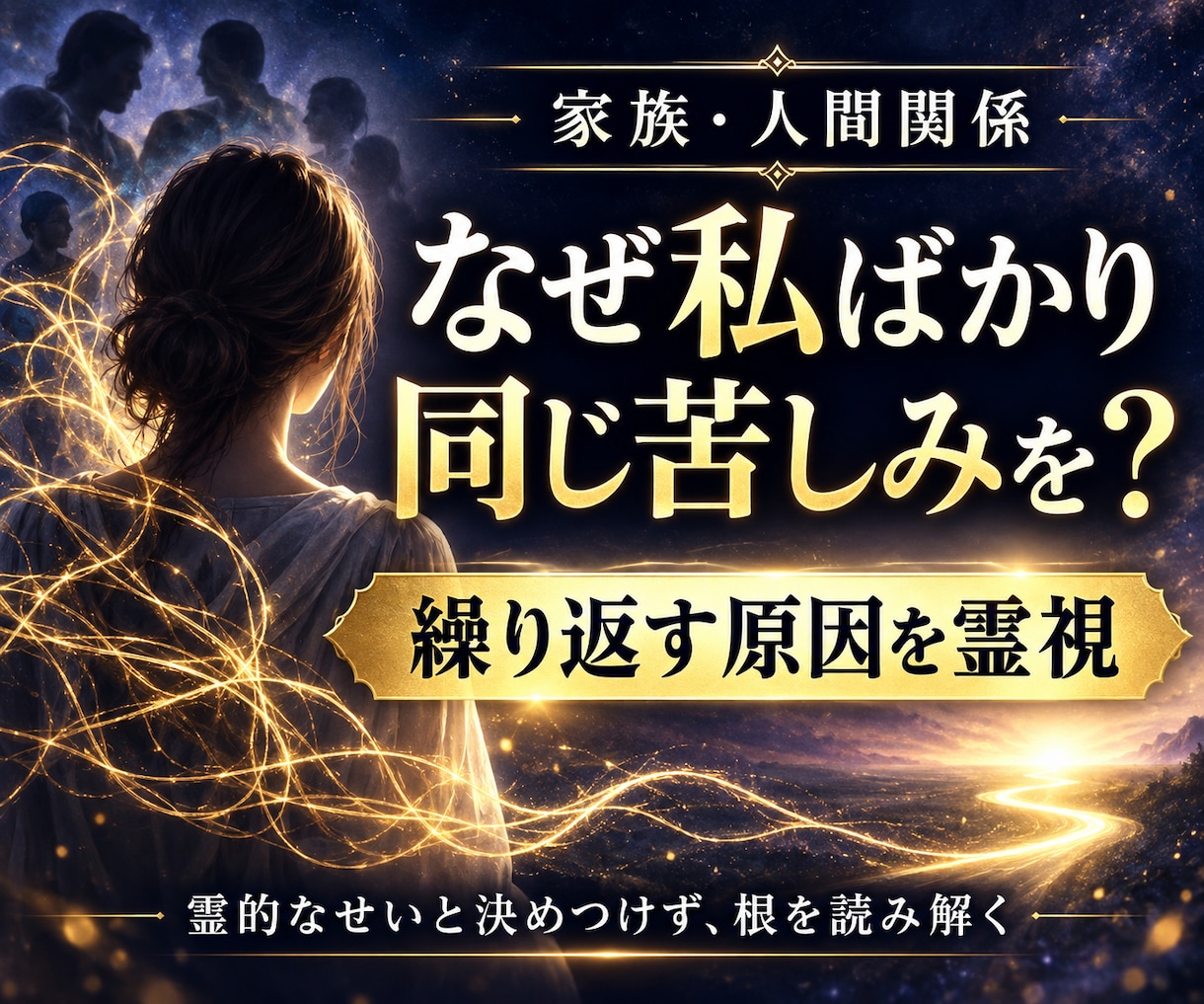 家族や人間関係に繰り返す悩みの根を霊視します 霊的なせいと決めつけず、心・家系・住環境の影響を切り分けます イメージ1