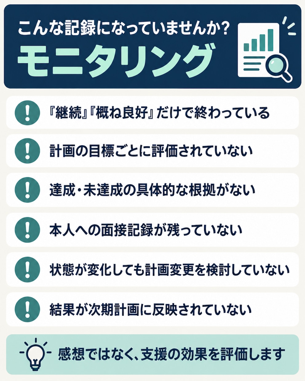 障がい福祉事業所向け、書類のチェックを行います 【模擬監査】書類１か月分９８００円～ イメージ4