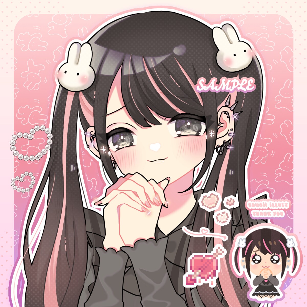 可愛い女の子、男の子のイラスト描きます SNSアイコン、サムネ、ヘッダー等の1枚絵描きます⁎⋆*﻿ イメージ2