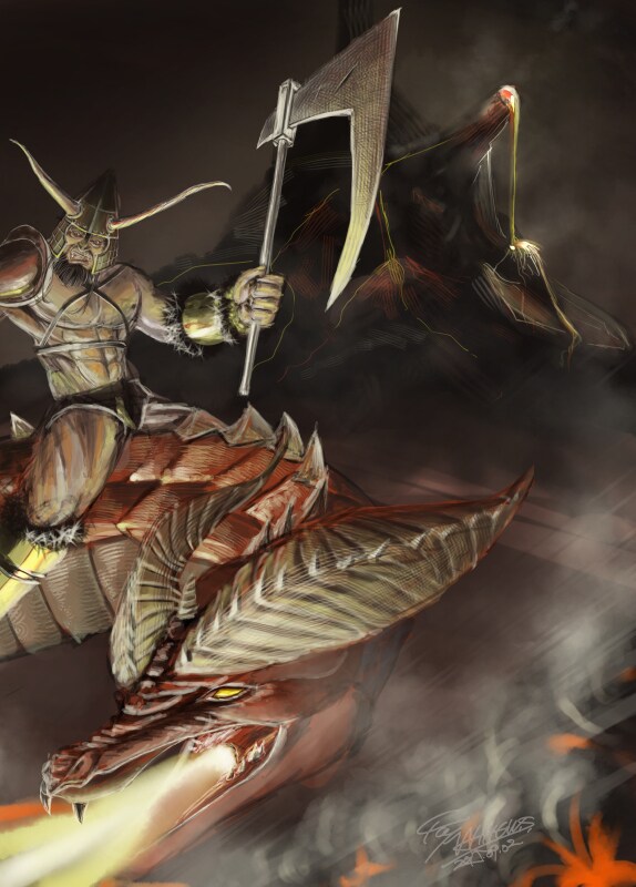 洋ファンタジー風の厚塗りイラスト描きます 重厚・闇・ドラゴン・モンスター・デーモン等 イメージ5