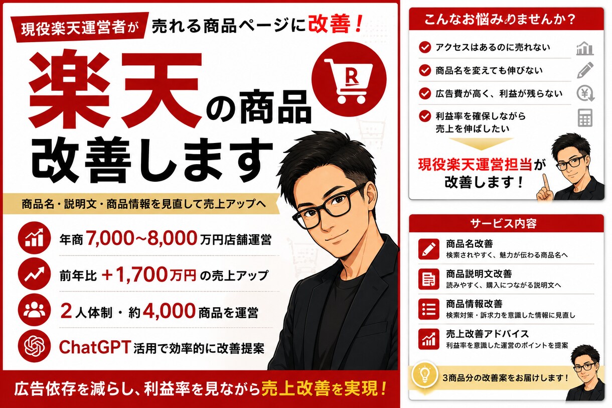 楽天の商品名・説明文改善します 年商8000万店舗の現役担当者 イメージ1