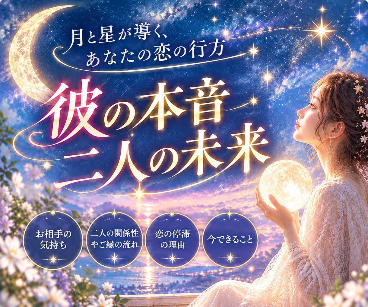 彼の本音、2人の恋の行方を占います 揺れる恋の迷い、不安を希望に変えるタロット占い イメージ1