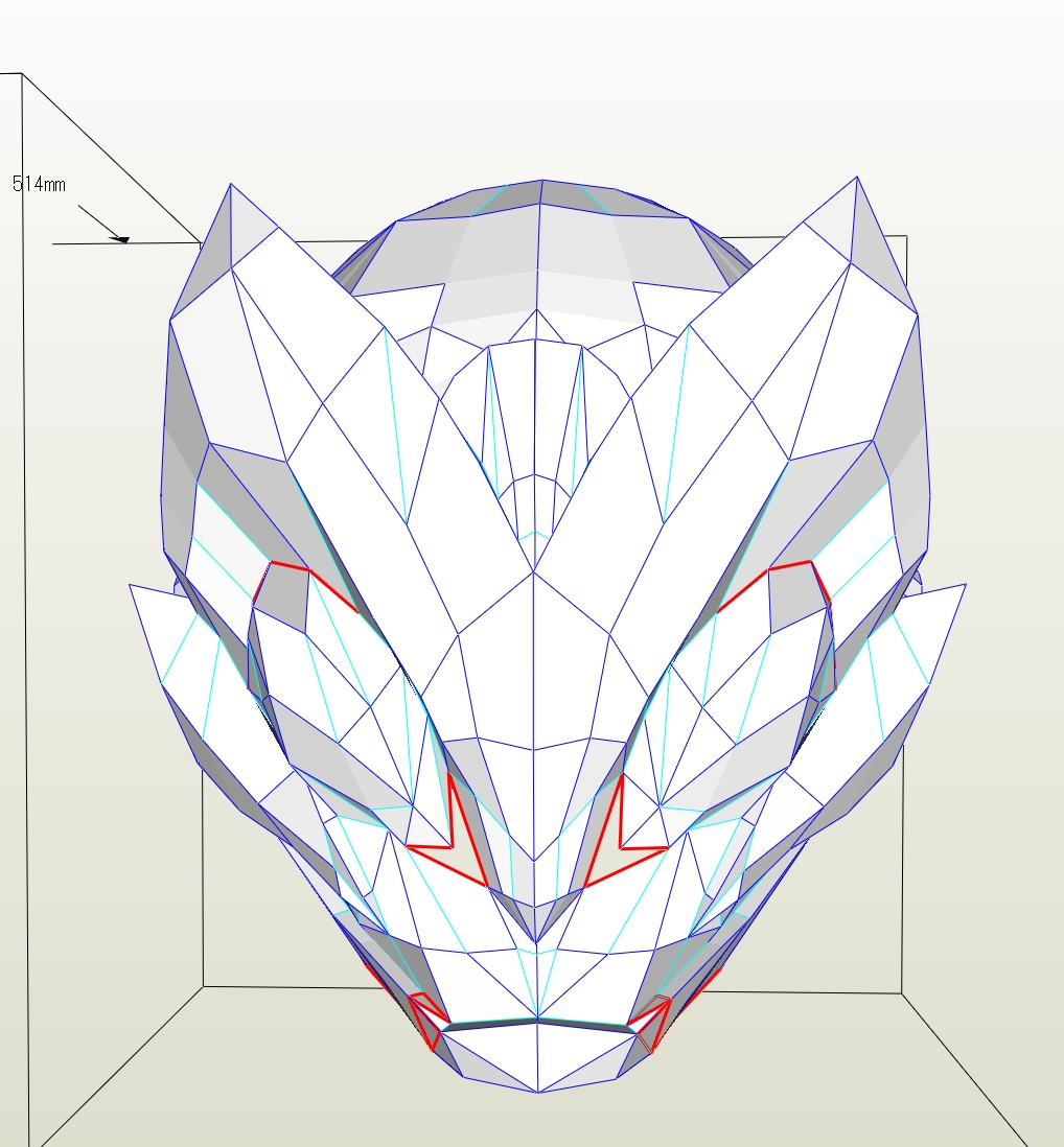 オリジナルヒーローマスクを3D型紙化します ペパクラ対応・EVAフォーム製作用データを納品 イメージ5