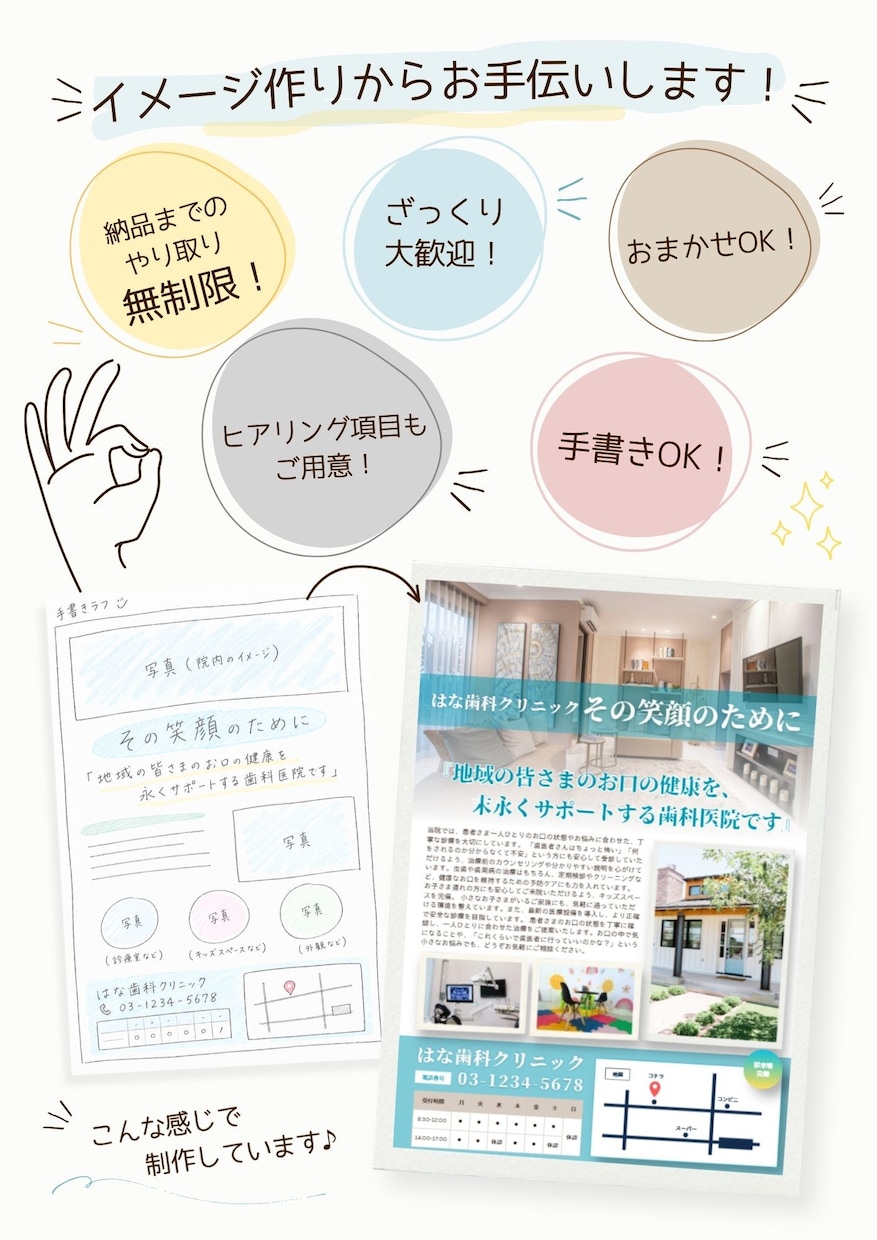 伝わるチラシ・フライヤーをカタチにします 美容、クリニック、カフェ、不動産、業種問わず対応します！ イメージ6