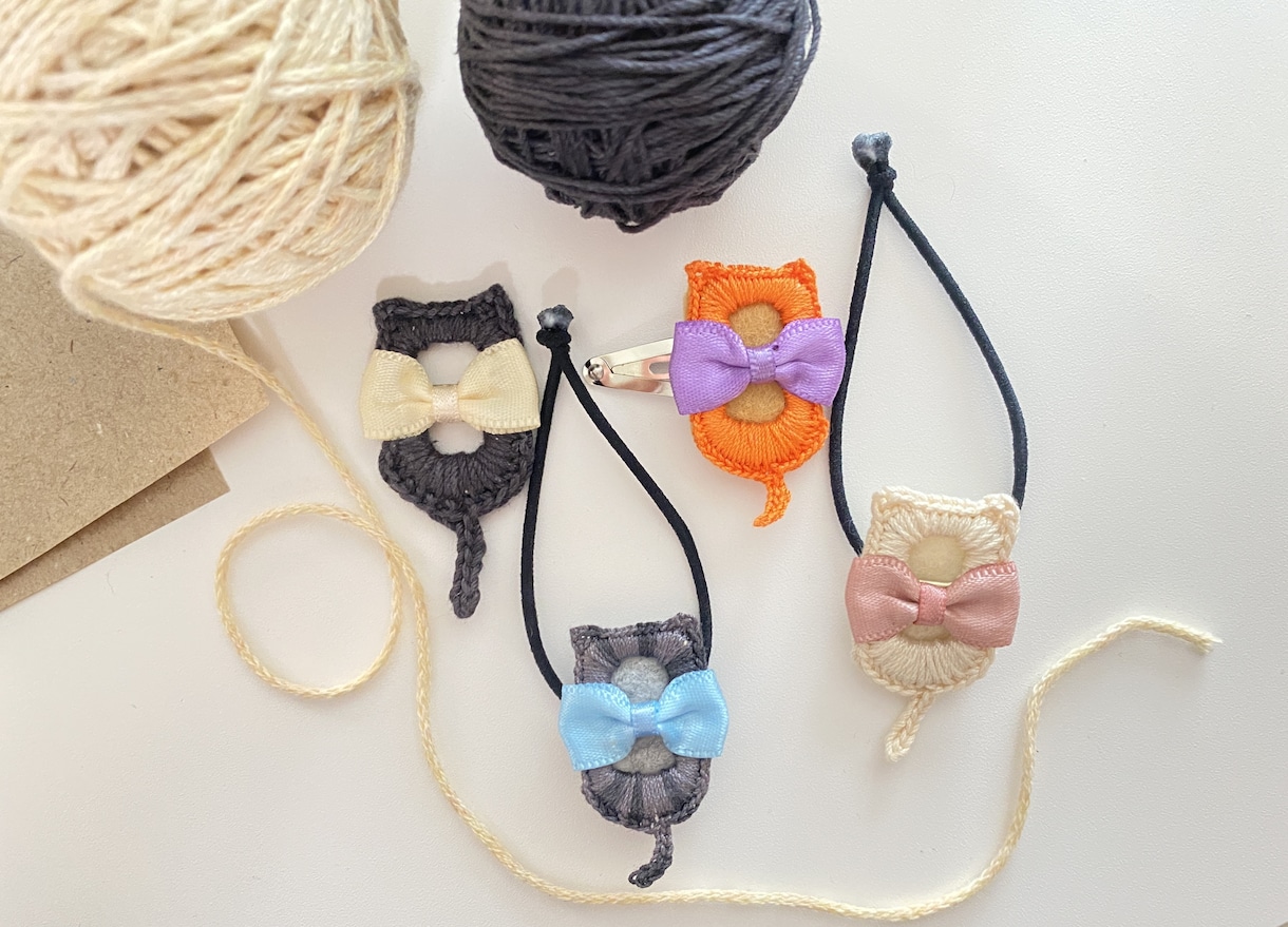 ねこちゃん形のヘアアクセサリーをお作りします 大好きなねこちゃんをすぐそばに！あなただけのアクセサリーです イメージ1