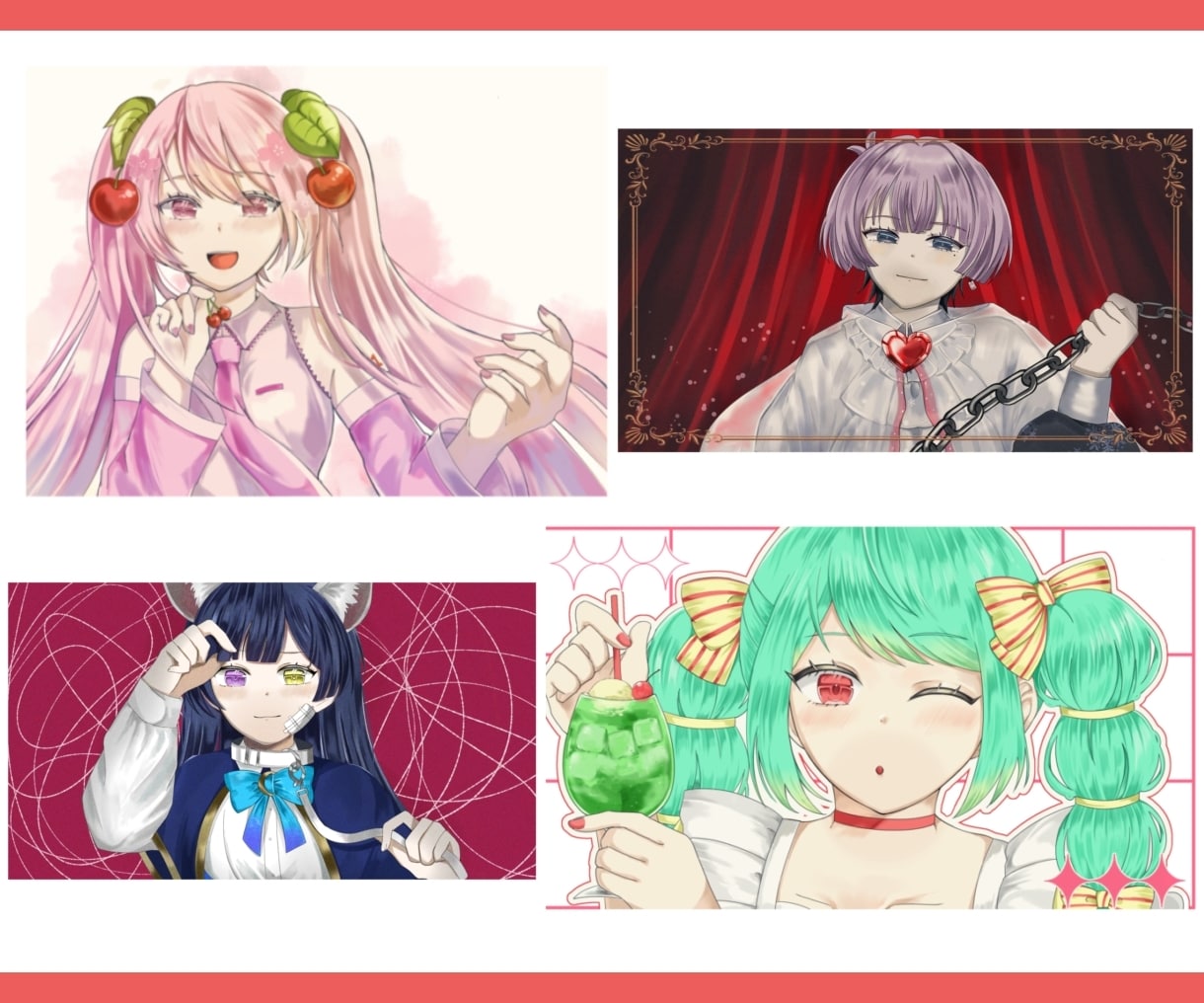 ご希望のキラキラかわいいイラスト（等身）描きます 立ち絵、アイコン、1枚絵動画内イラストに商用利用OK イメージ4