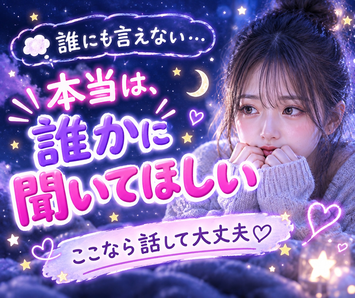 今すぐ泣きたいあなたの気持ちを優しく包み込みます 恋愛相談/人間関係/愚痴/不安/孤独/泣きたい夜/ストレス イメージ2