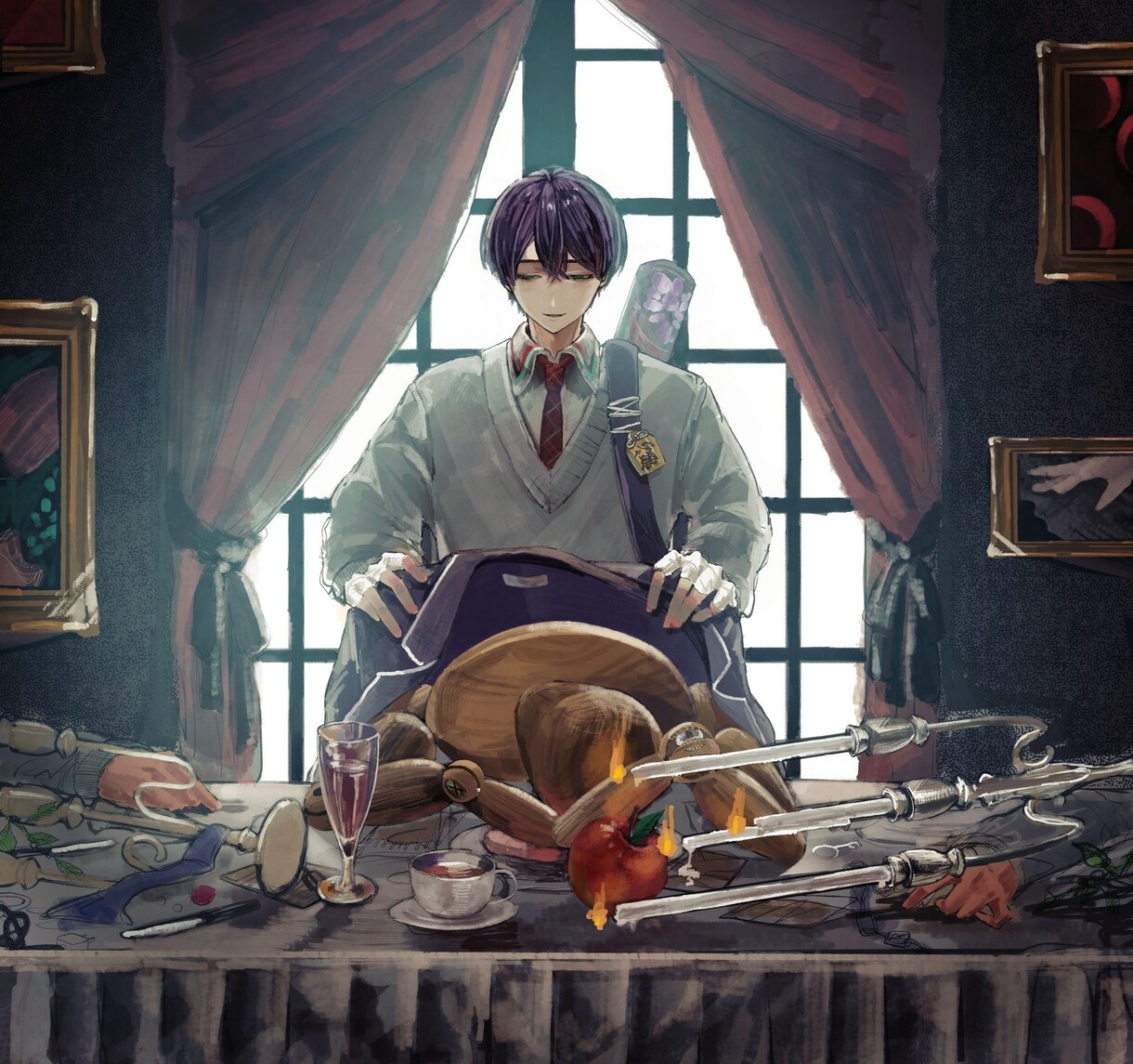 考察しがいのある厚塗りイラストを描きます 小物が多く、満足感のあるお洒落な1枚に仕上げます。 イメージ1