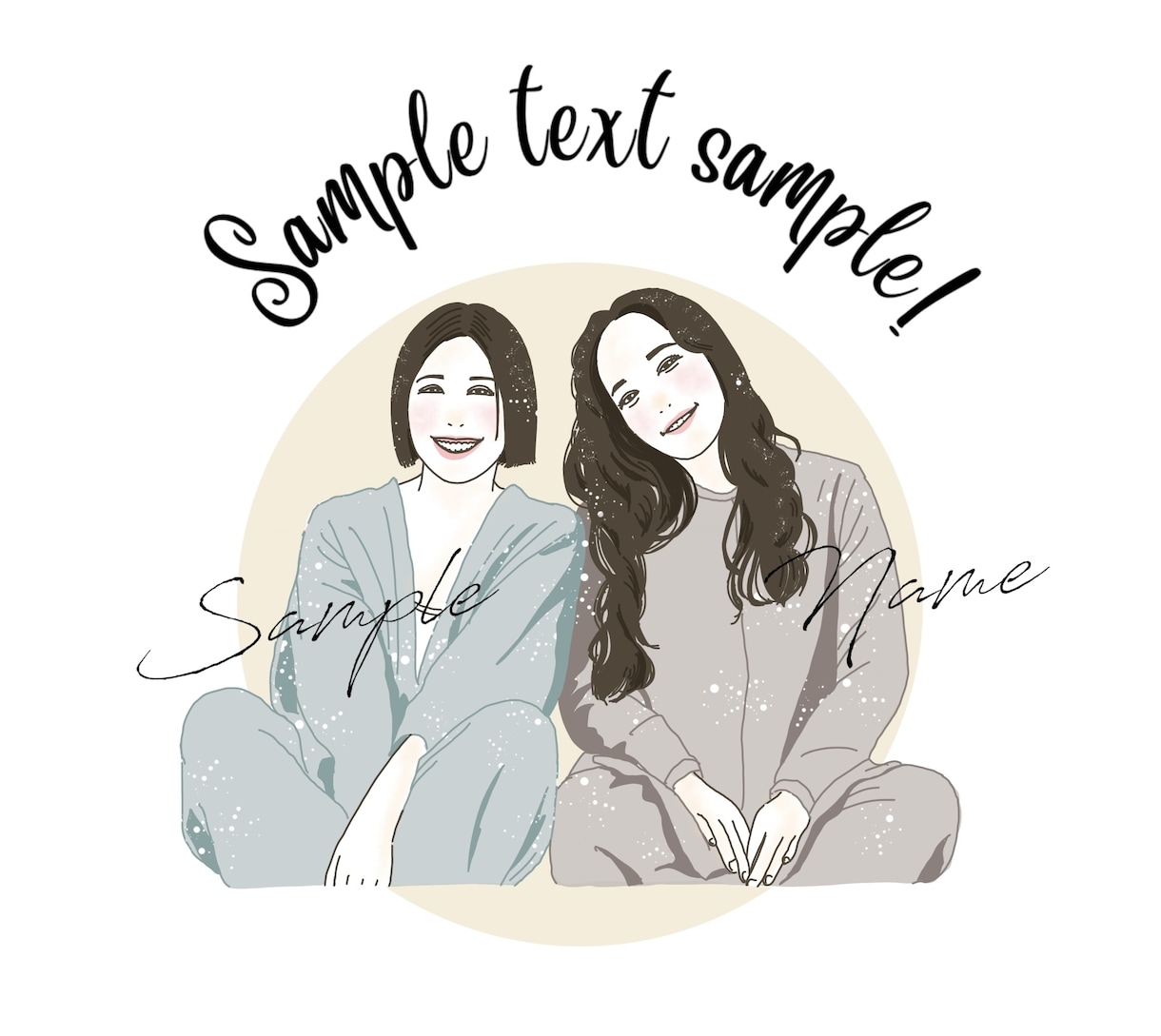 商用利用OK！オシャレな似顔絵イラスト描きます SNSのアイコン・似顔絵・名刺・記念日・プレゼントなどに イメージ1