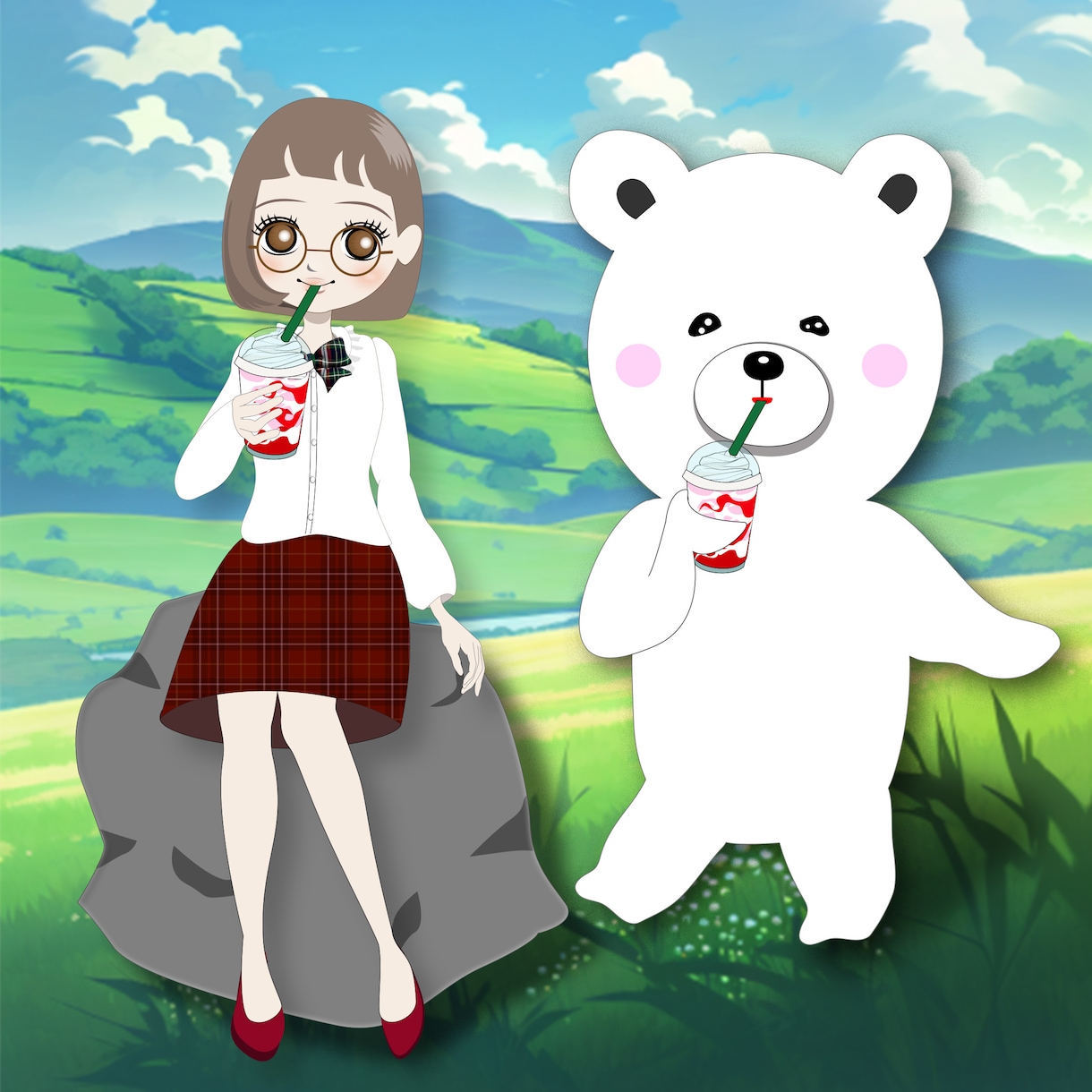 美容、メイク、ファッションなど…かわいい子作ります 女の子の全身イラスト『3種類のポーズ初回限定３名様まで』 イメージ7