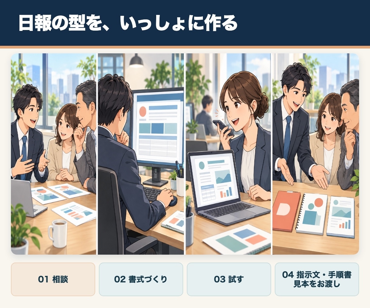 営業の日報をAIで楽に書ける仕組みを作ります 話すだけ・メモだけで、決まった書式の日報に イメージ5